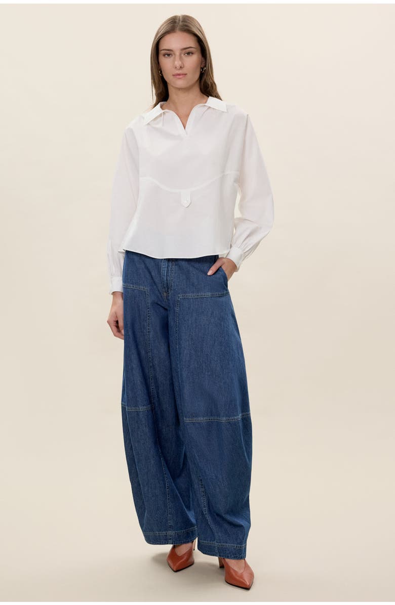 Rebecca Taylor Aisley Poplin Shirt, Alternate, color, Milk