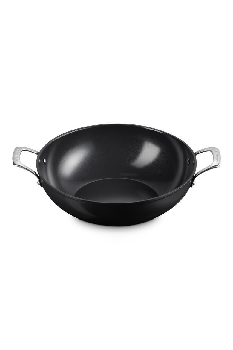 Essential Nonstick Ceramic Wok, Alternate, color, BLACK SILVER