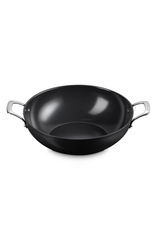 Le Creuset Essential Non-stick Ceramic Wok, 6.3-quarts In Black Silver