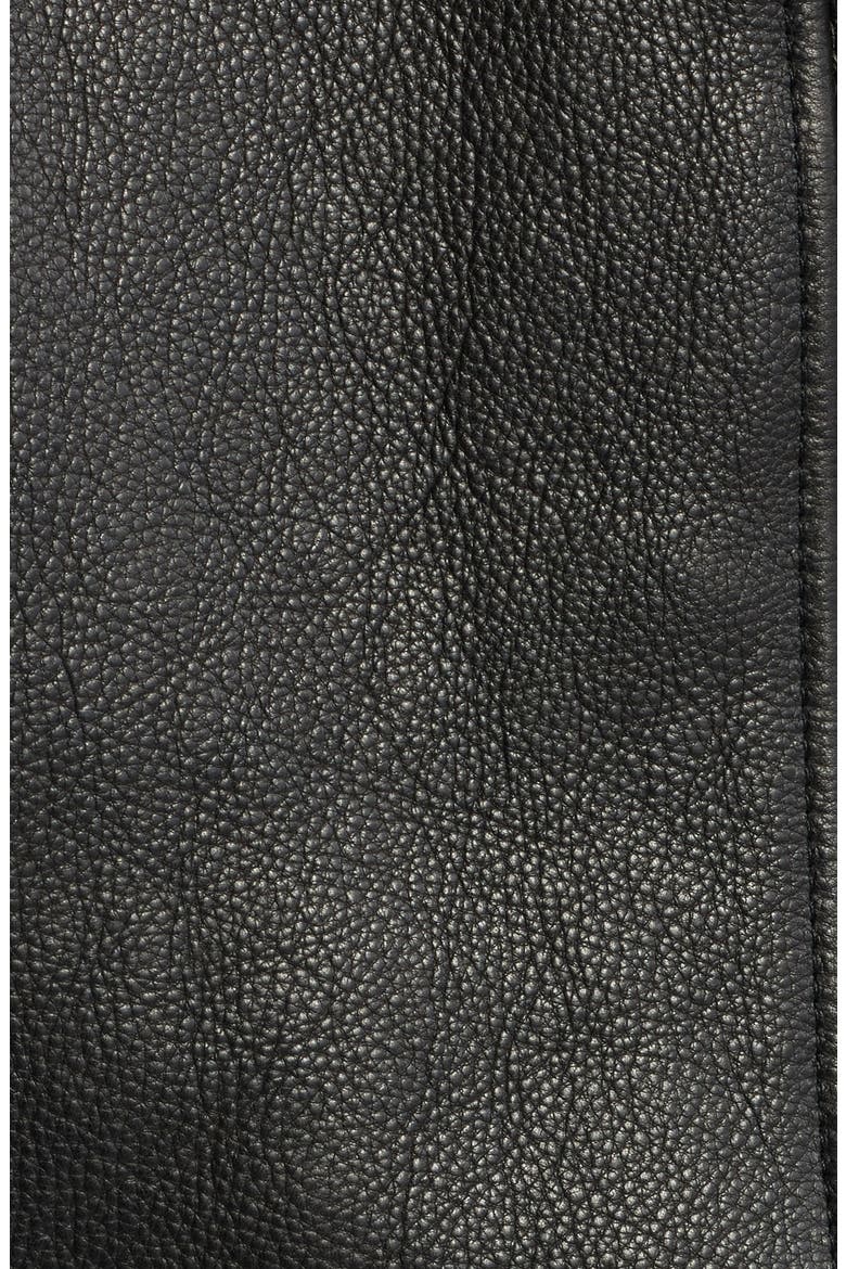 Pebbled Leather Jacket, Alternate, color, BLACK