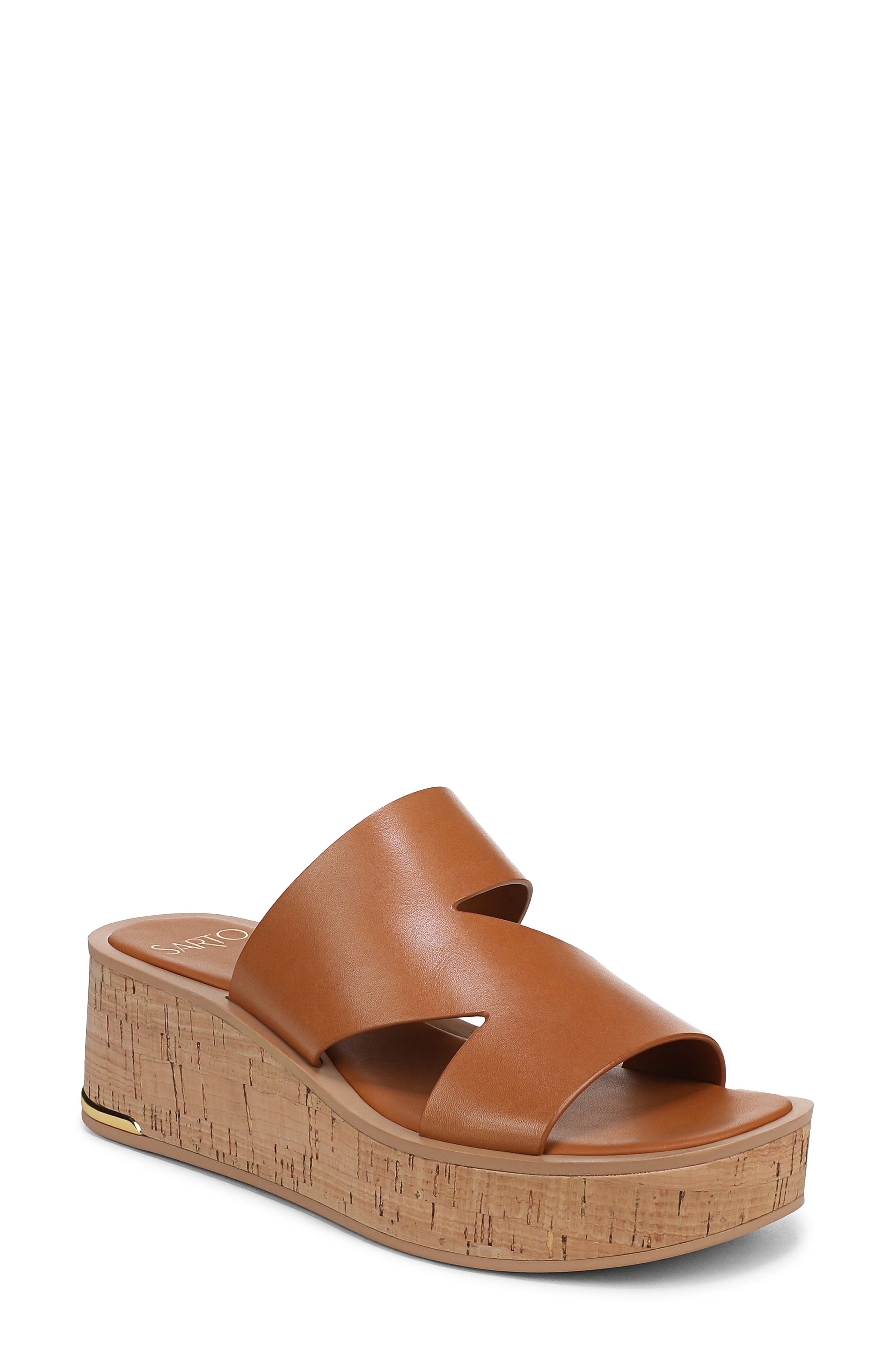 SARTO by Franco Sarto Tahani 2 Platform Wedge Sandal, Main, color, Caramel