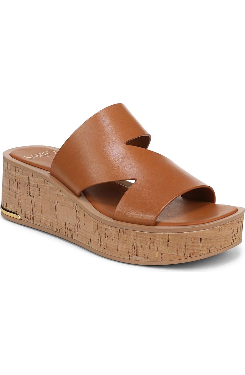 SARTO by Franco Sarto Tahani 2 Platform Wedge Sandal, Main, color, Caramel