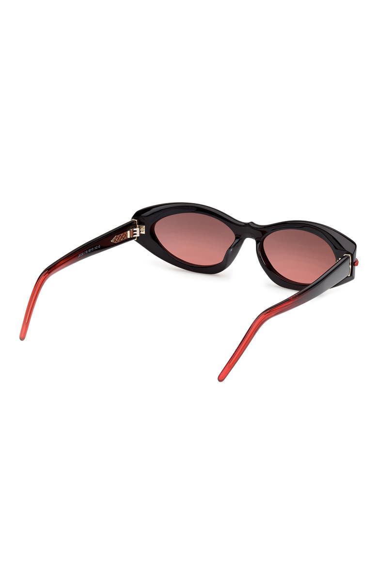 55mm Cat Eye Sunglasses, Alternate, color, BLACK / BLACK RED / GOLD