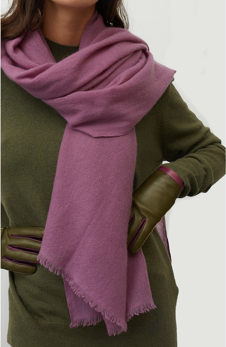 Portolano Cashmere pashmina wrap with fringes, Main, color, Purple Gumdrop