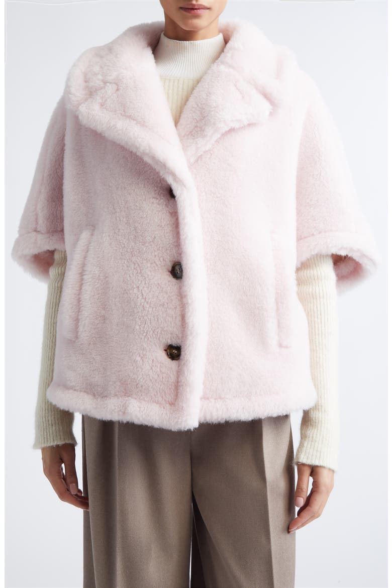 Corvino Alpaca, Virgin Wool & Silk Cape, Main, color, BEIGE PINK