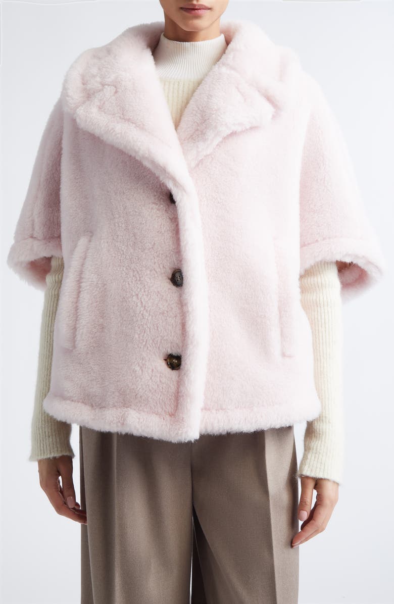 Max Mara Corvino Alpaca, Virgin Wool & Silk Cape, Main, color, Beige Pink