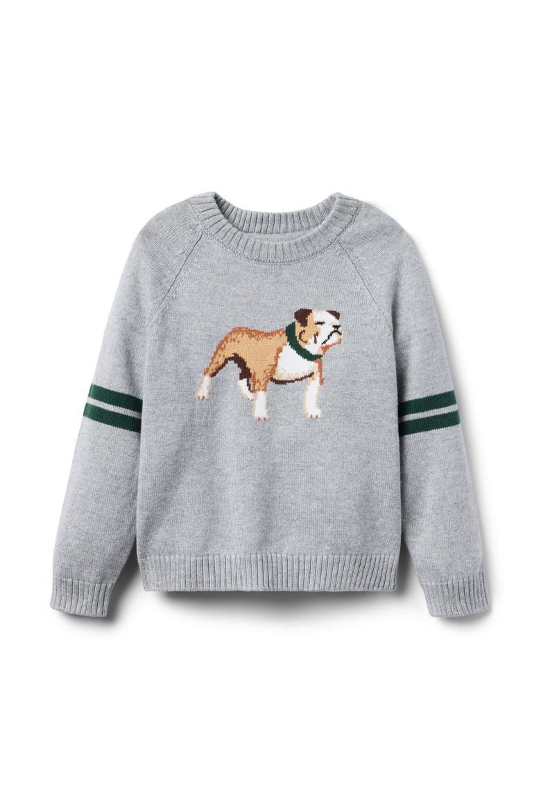 Bulldog Striped Sweater, Main, color, Grey