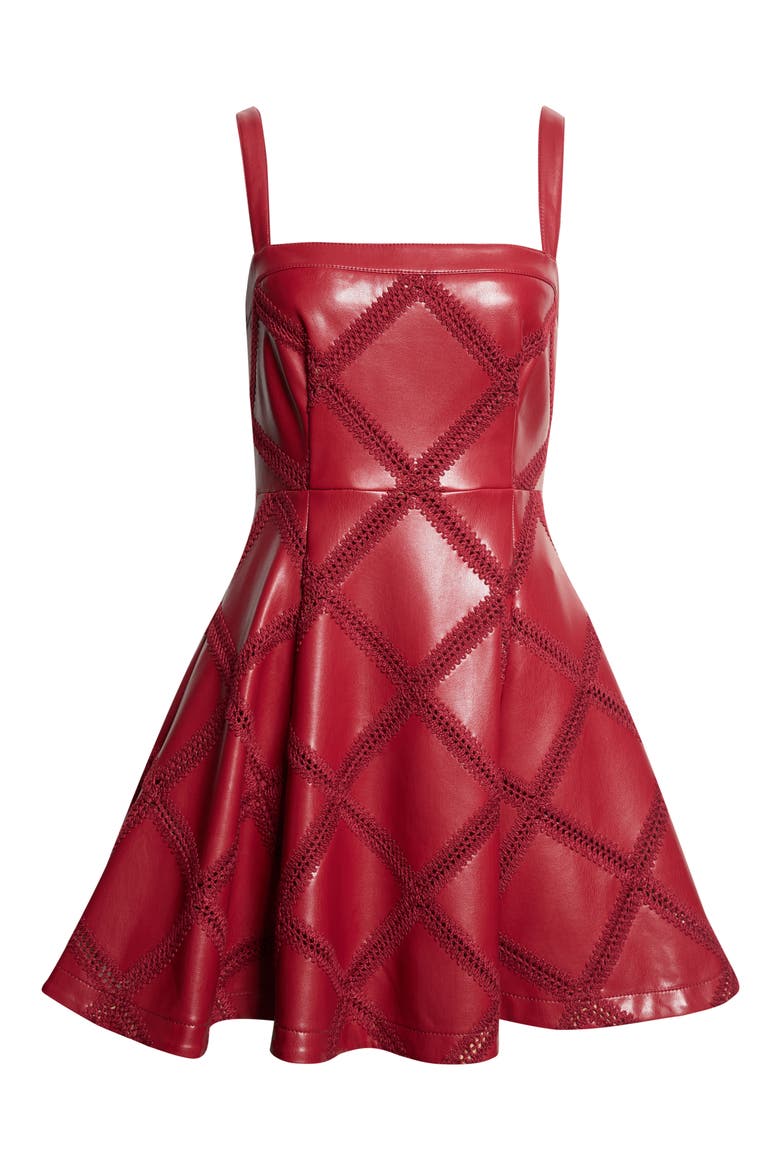 Jelena Faux Leather Minidress, Alternate, color, BERRYWINE/ BERRYWINE
