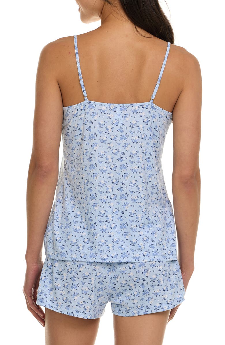 Flora By Flora Nikrooz Lotus Camisole, Shorts & Robe Travel Set, Alternate, color, Summer Ditsy Lt Blue