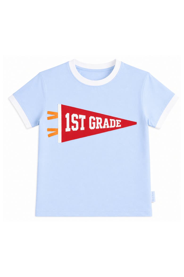 1st Grade Crewneck T-Shirt, Main, color, Blue/Red/Orange/White
