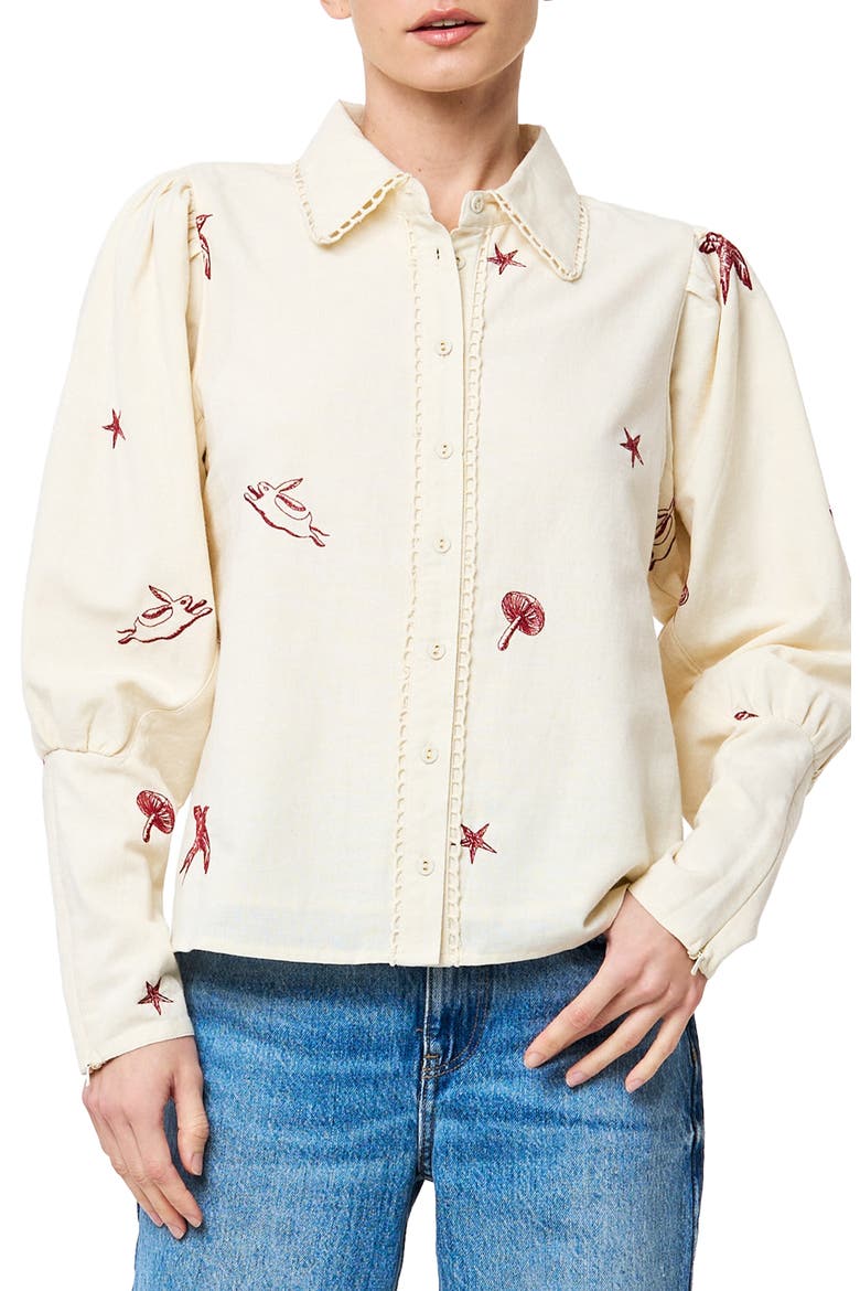 Caraleigh Button-Up Shirt, Main, color, RED MULTI