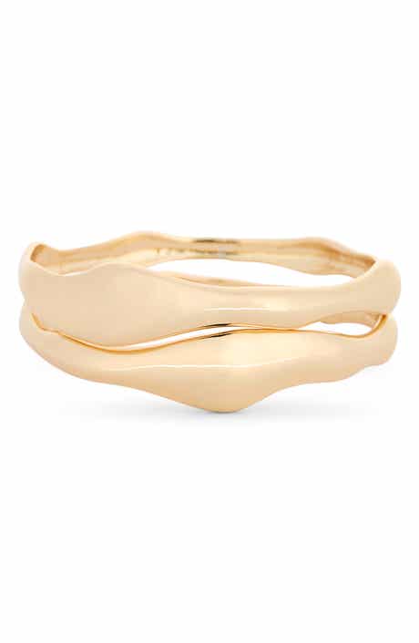 NORDSTROM RACK Set of 2 Organic Wavy Bangle Bracelets