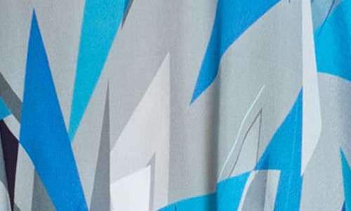 Apny Half Placket Top In Blue Multi