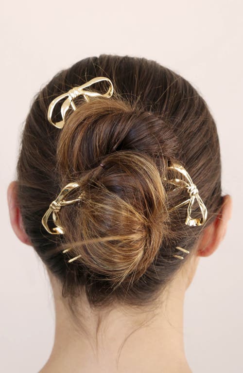 Ettika Organica Bow Hair Pin In Gold Tone In Gold