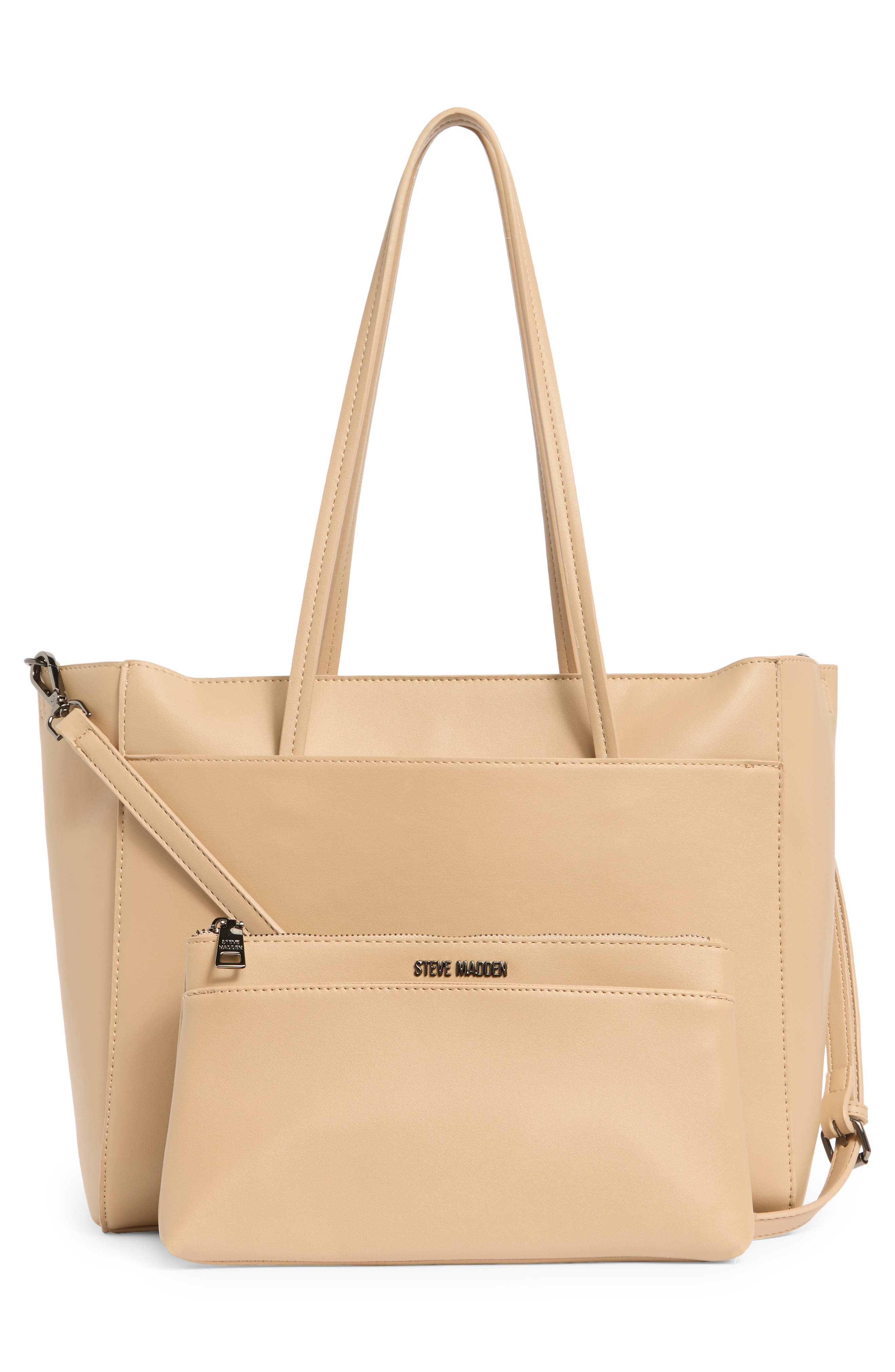 Steve Madden Reyden Belted Tote Bag, Alternate, color, Stone