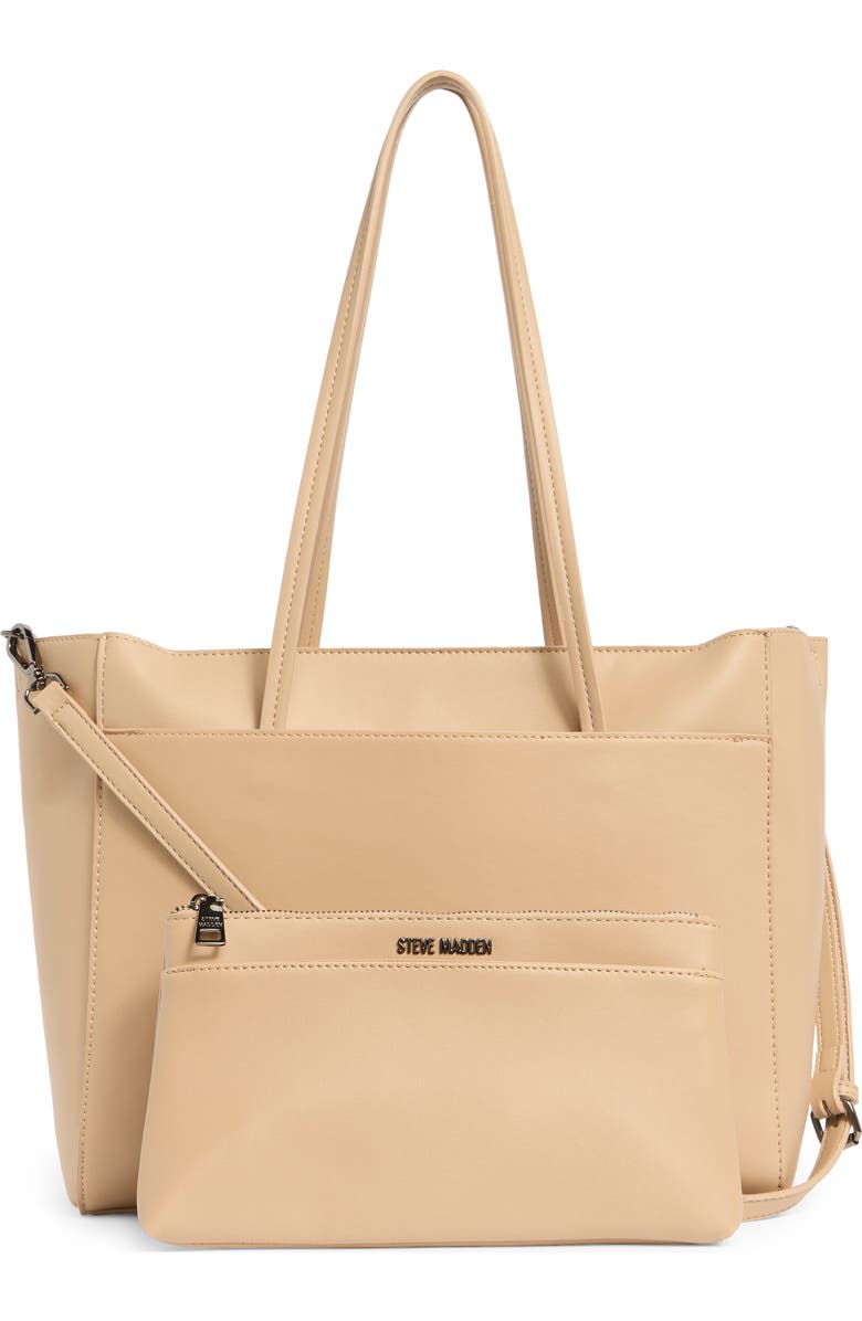 Steve Madden Reyden Belted Tote Bag, Alternate, color, Stone