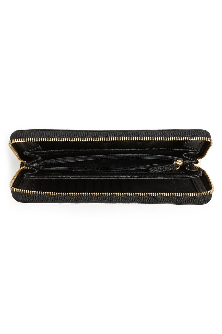 'Jet Set' Leather Travel Wallet, Alternate, color, BLACK