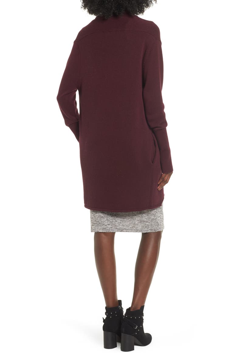 Easy Circle Cardigan, Alternate, color, BURGUNDY STEM
