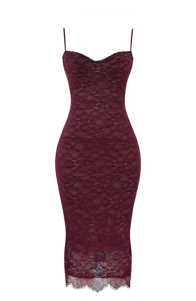 HOUSE OF CB Melina Underwire Lace Midi Cocktail Dress, Alternate, color, 