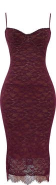 HOUSE OF CB Melina Underwire Lace Midi Cocktail Dress