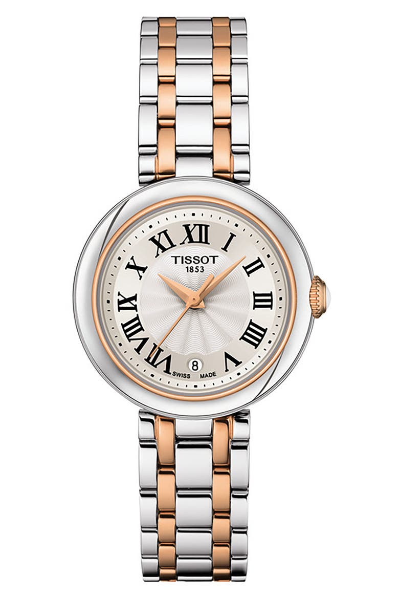 Bellissima Round Bracelet Watch, 26mm, Main, color, WHITE