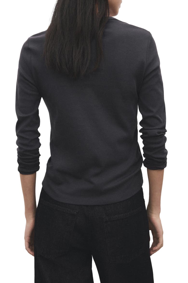 Long Sleeve Cotton T-Shirt, Alternate, color, CHARCOAL
