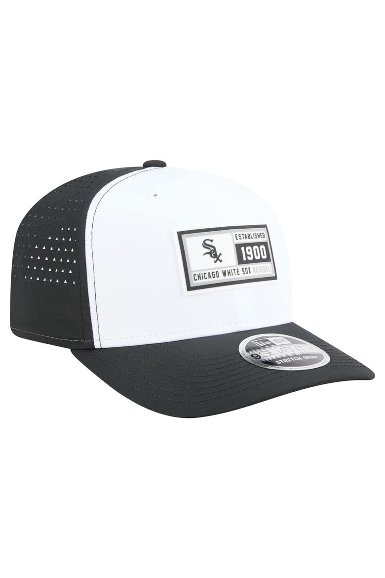Men's New Era White/Black Chicago White Sox Established Patch 9SEVENTY Adjustable Hat, Alternate, color, White