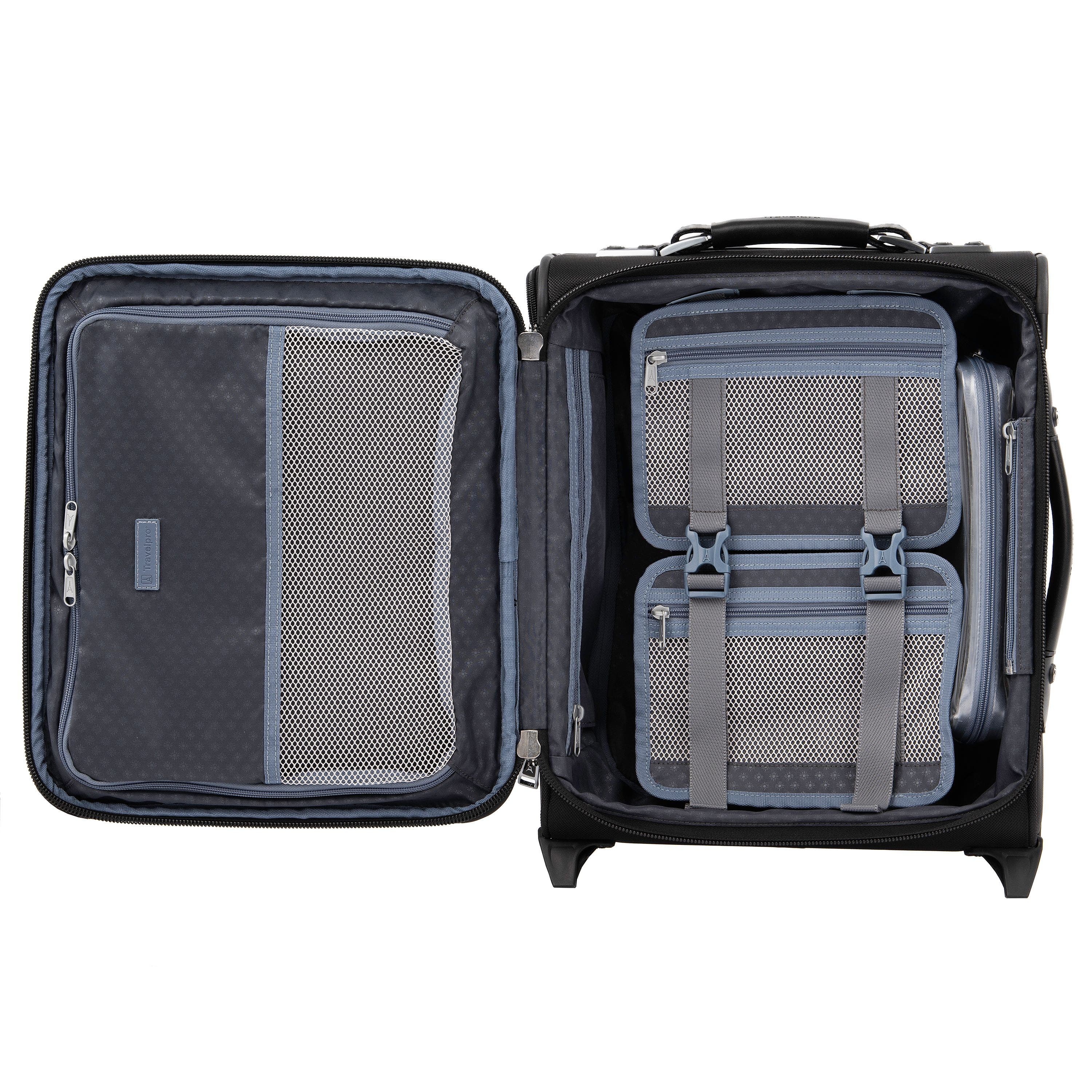 TRAVELPRO Platinum Elite Softside Expandable Carry-On 16-Inch 2 Wheel Luggage, Alternate, color, Shadow Black