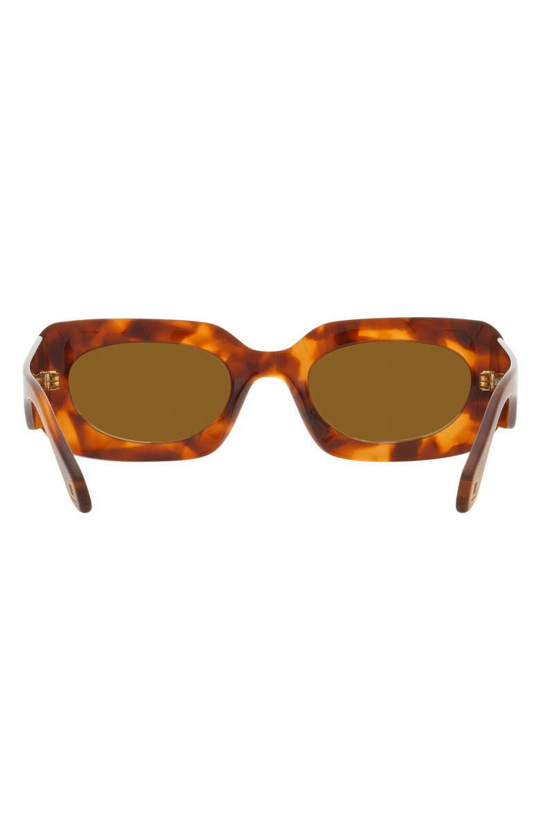 Armani Exchange 52mm Rectangular Sunglasses, Alternate, color, Red Havana