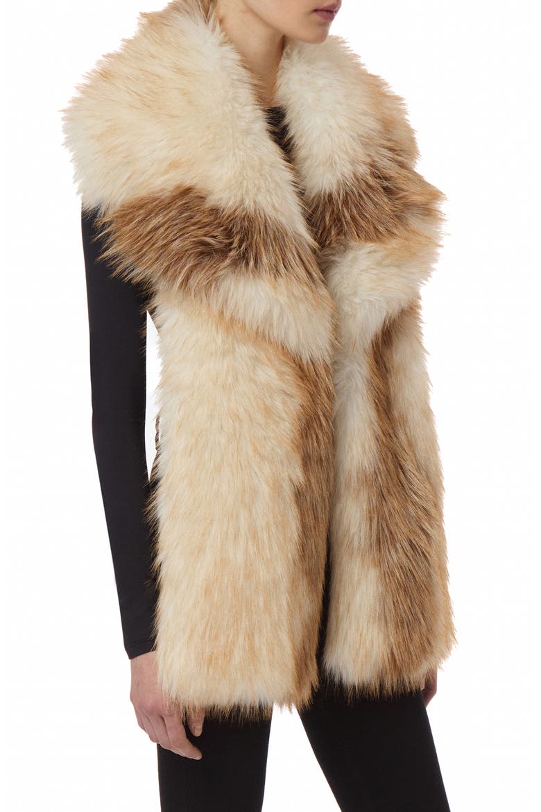 Mia Faux Fur Collar, Alternate, color, BEIGE MULTI