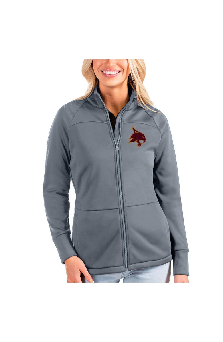 ANTIGUA Women's Antigua Silver Texas State Bobcats Links Full-Zip Golf Jacket, Main, color, 