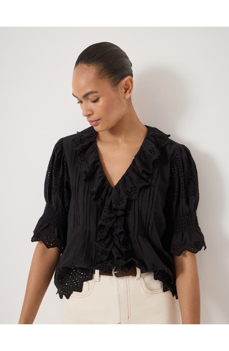 Hush Koa Cotton Broderie Blouse, Alternate, color, Black