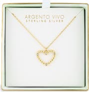 ARGENTO VIVO Twisted Open Heart Pendant Necklace