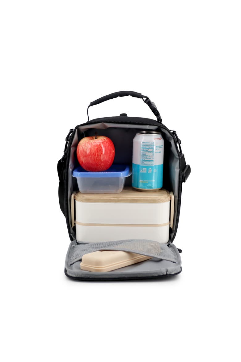 Cole Insulated Lunch Bag with Adjustable Strap, Alternate, color, Black