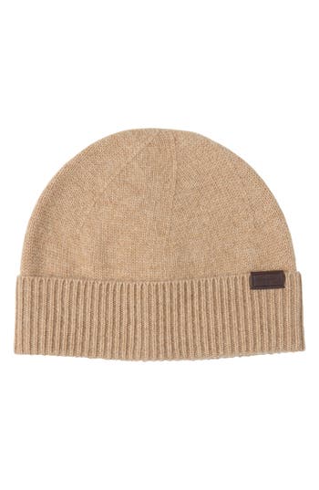 Hickey Freeman Cashmere Rib Cuffed Beanie In Brown