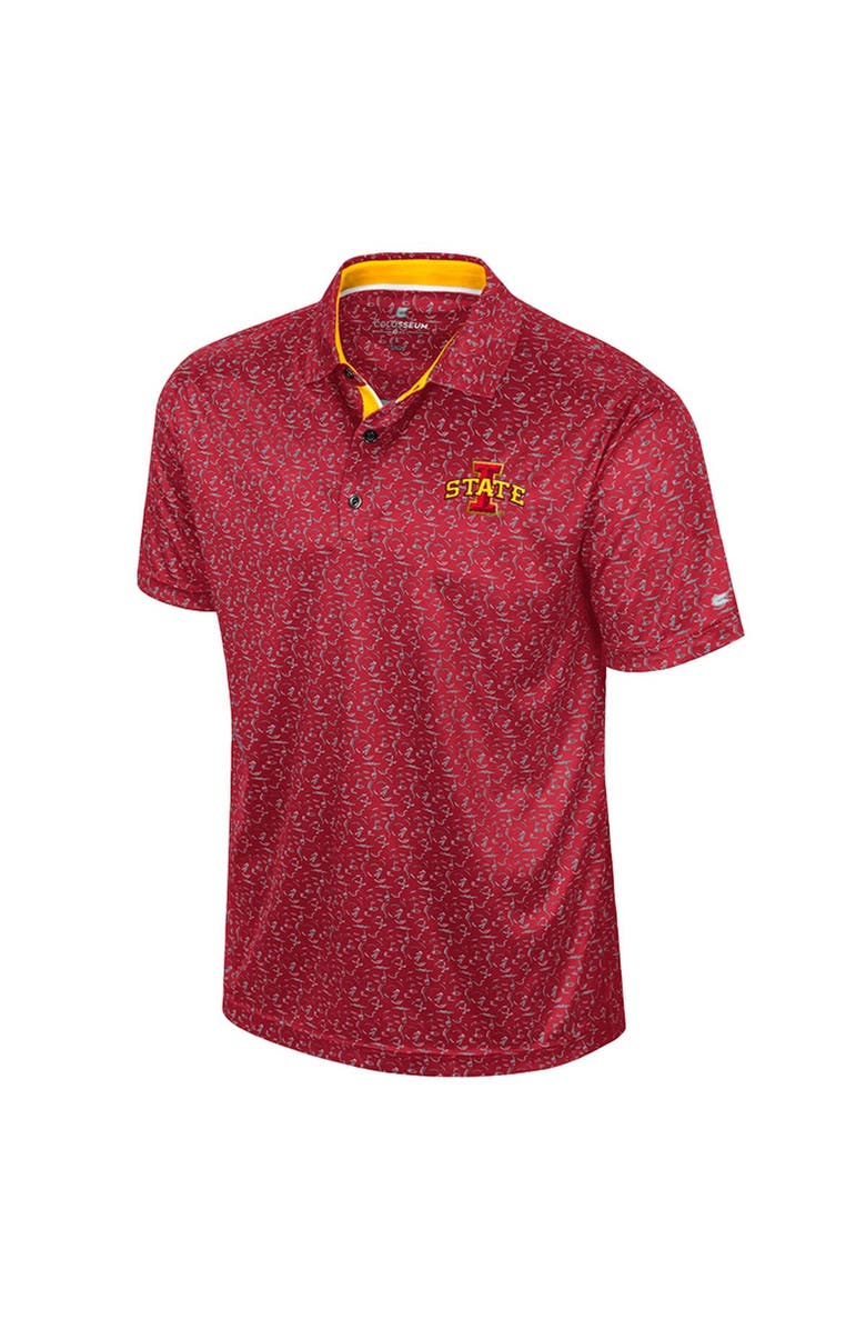 COLOSSEUM Men's Colosseum Cardinal Iowa State Cyclones Sublimated Golf Polo, Alternate, color, 