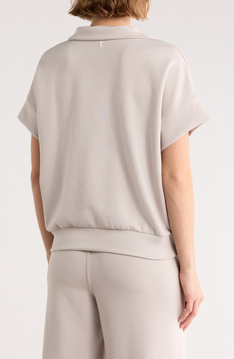 YOGALICIOUS Montclair Short Sleeve Scuba Half Zip Pullover, Alternate, color, Shadow Rock