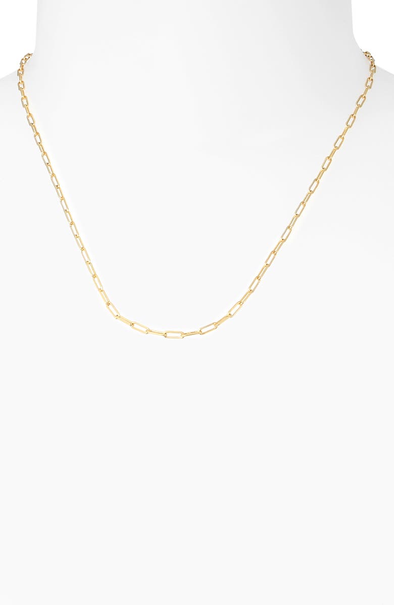AllSaints Paper Clip Convertible Chain Necklace, Alternate, color, Gold