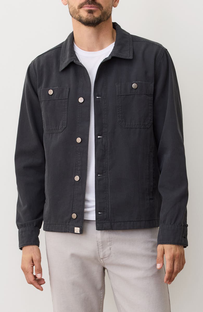 Marine Layer Patrick Canvas Overshirt, Main, color, Faded Black