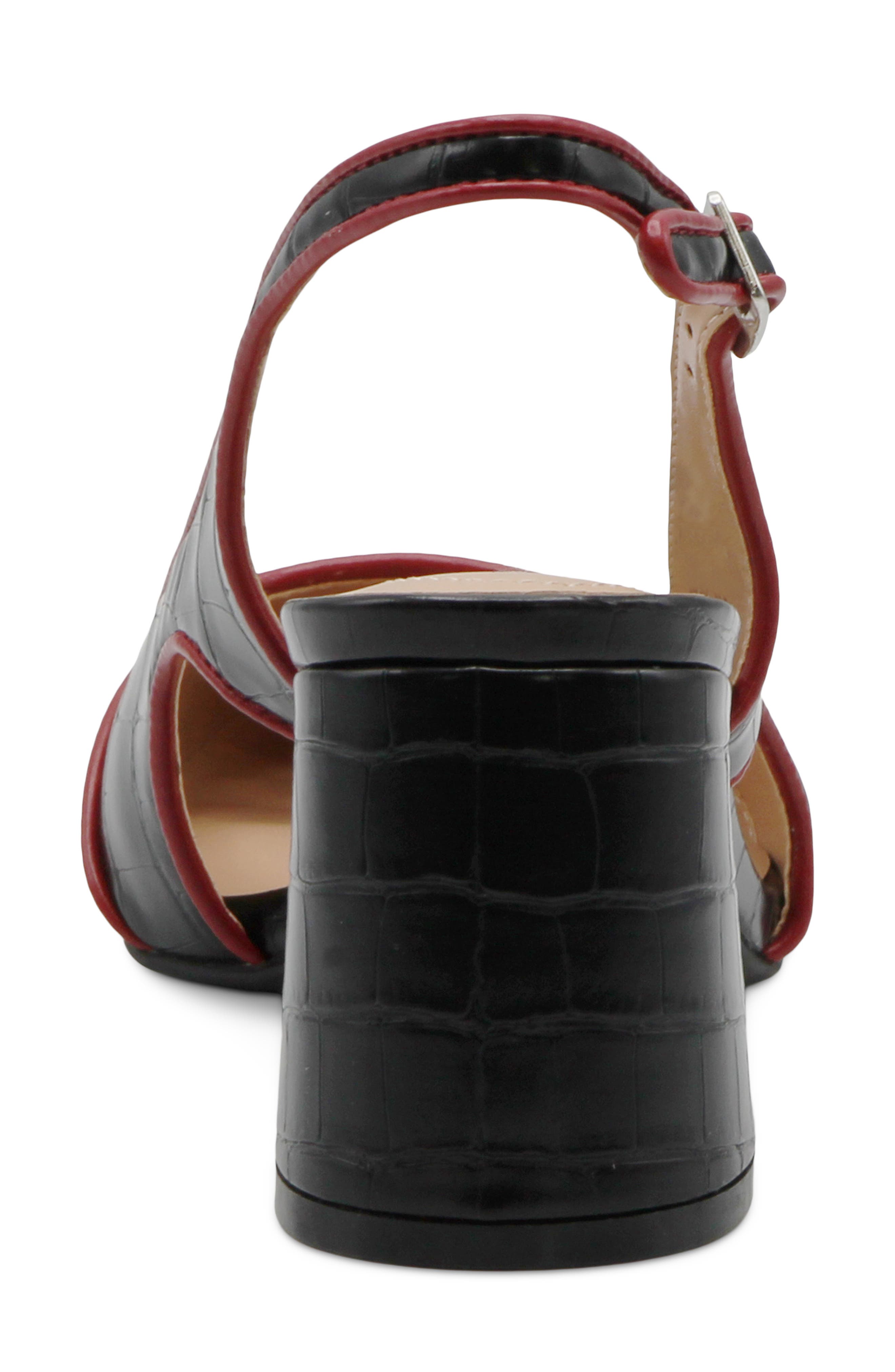 Charles David Anstead Slingback Pointed Toe Pump, Alternate, color, Black/ Red