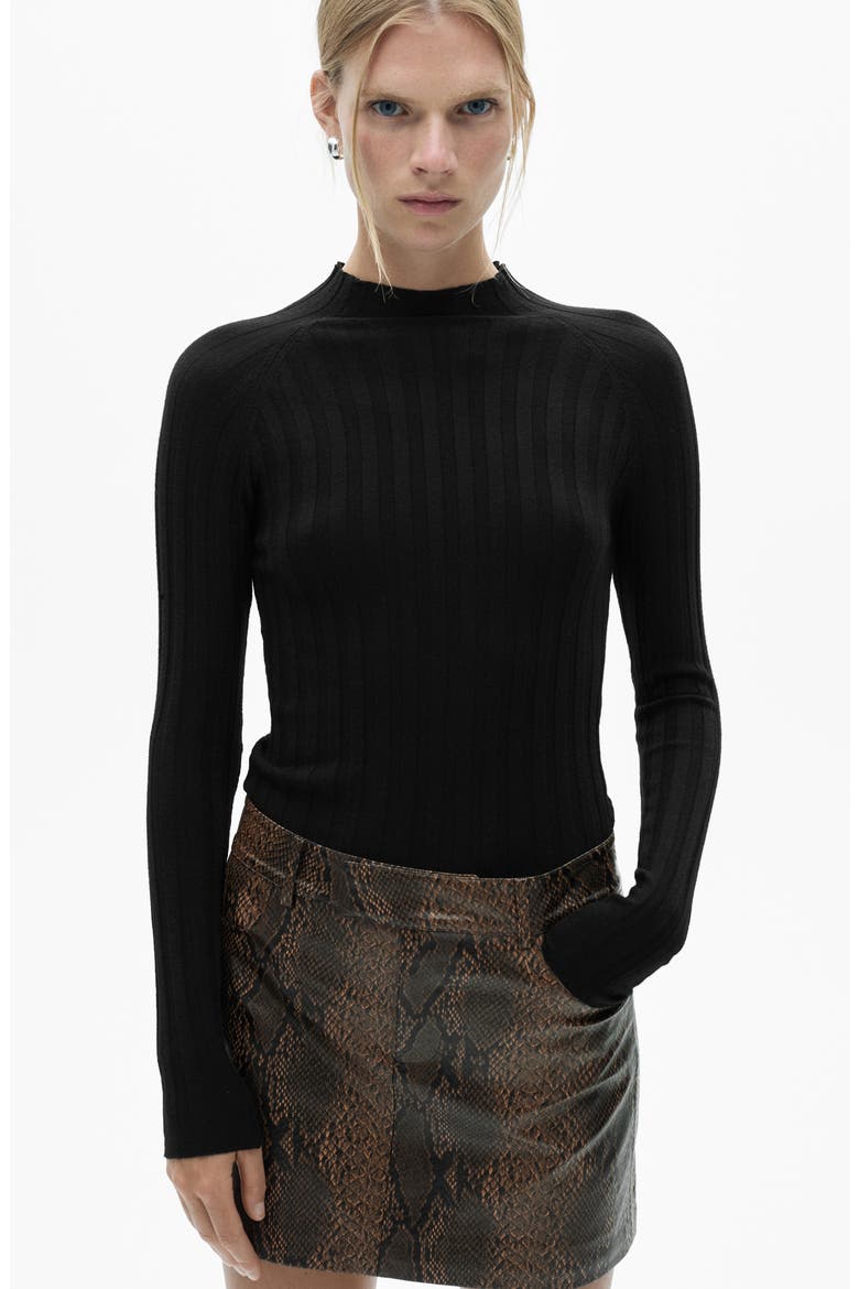 Snakeskin Embossed Miniskirt, Alternate, color, BEIGE