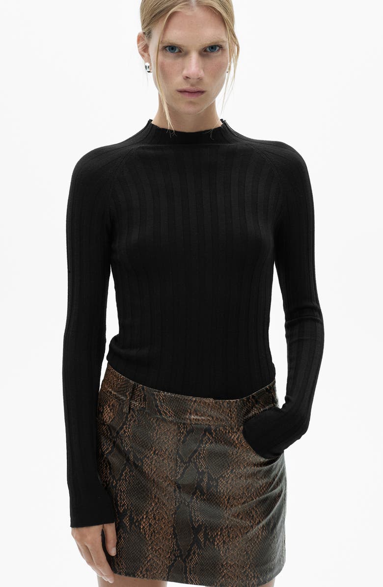 MANGO Snakeskin Embossed Miniskirt, Alternate, color,