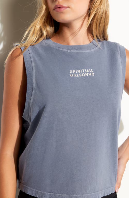 Spiritual Gangster Doheny Logo Cotton Crop Tank In Gray