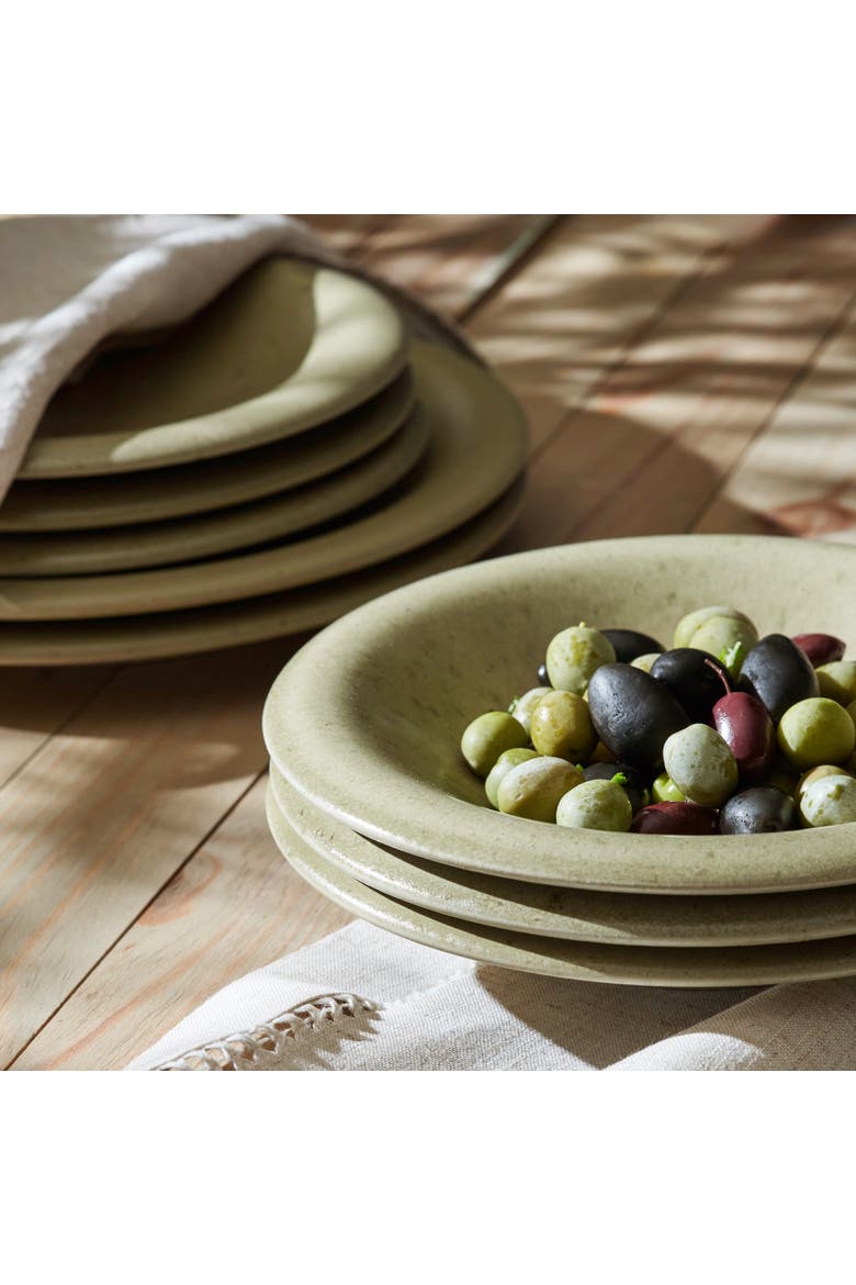 Porto by Stone Lain Aro Stoneware 12-Piece Dinnerware Set, Alternate, color, Green Matte