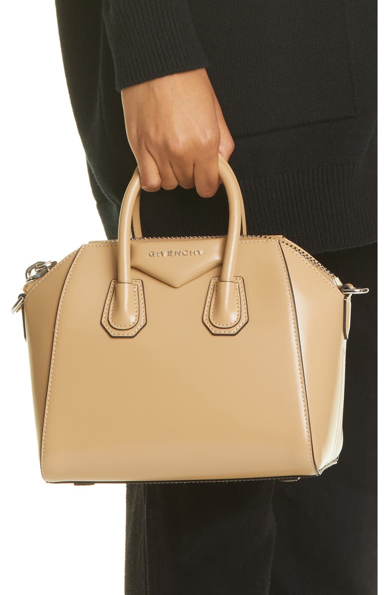 Givenchy Mini Antigona Leather Satchel, Alternate, color,