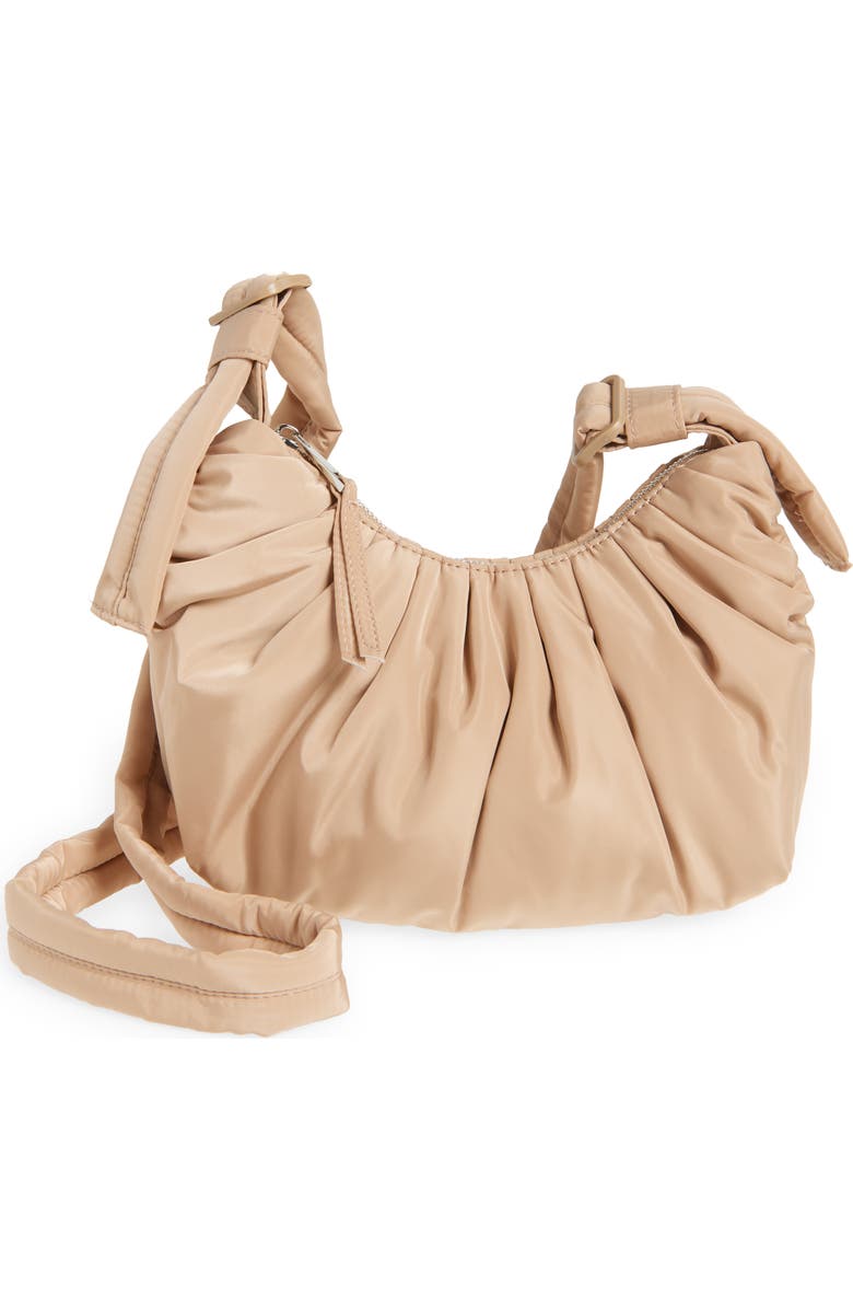 Topshop Cian Puffy Crossbody Bag, Main, color, Brown