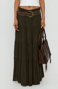 Princess Polly Mya Tiered Maxi Skirt