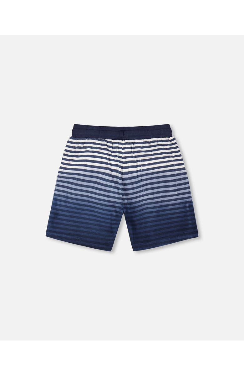Deux par Deux Organic Cotton Gradient Stripes Shorts, Alternate, color, Striped Gradient Blue