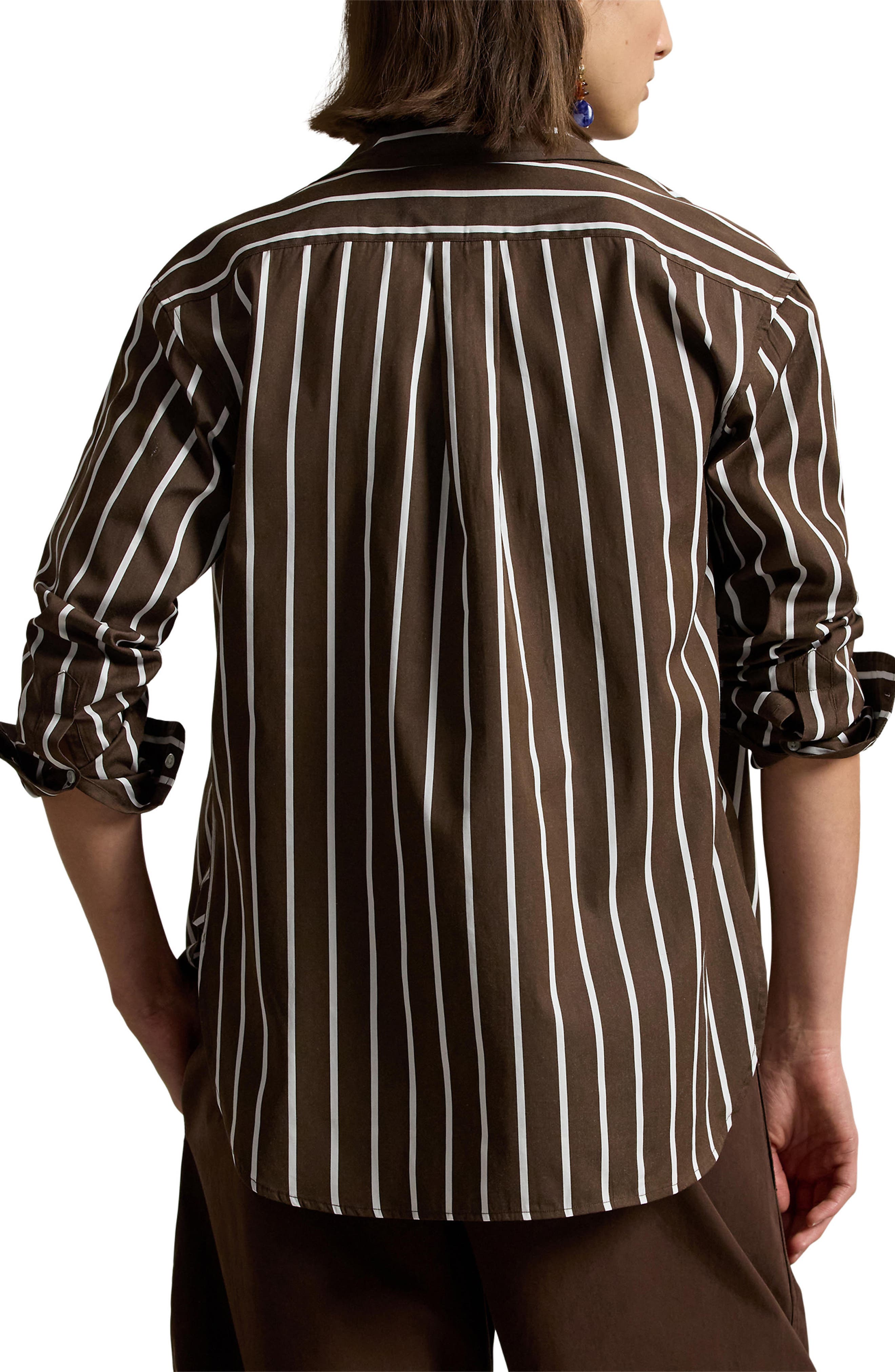 Relaxed Fit Stripe Cotton Button-Up Shirt (Women) | Nordstrom