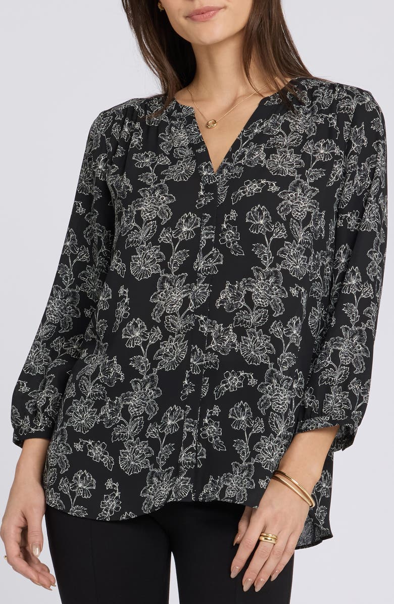 NYDJ Pintuck Top, Main, color, Floralesque